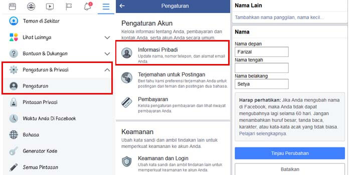 Cara Mengganti Username Facebook di Aplikasi