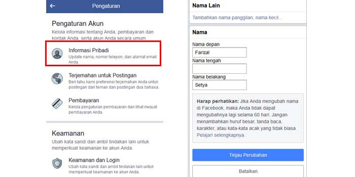 Cara Mengubah Username Facebook di HP Android