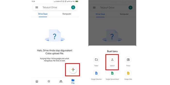 Cara Upload File di Google Drive HP Android