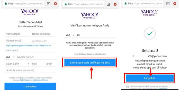 Cara Mendaftar Email Yahoo di Ponsel