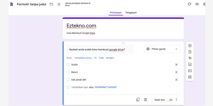 Cara Membuat Google Form Paling Mudah Terbaru 2021