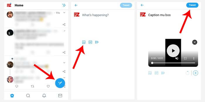 cara tweet dengan video di twitter