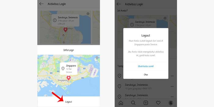 cara mengeluarkan akun instagram dari perangkat lain