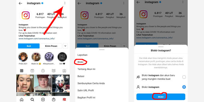 Cara Memblokir Akun Instagram