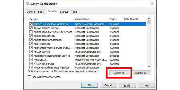 Cek System Configuration Windows