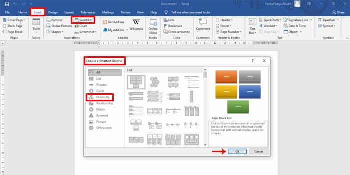 Cara Membuat Bagan di Microsoft Word