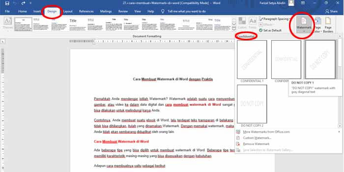 Cara Membuat Watermark di Ms Word