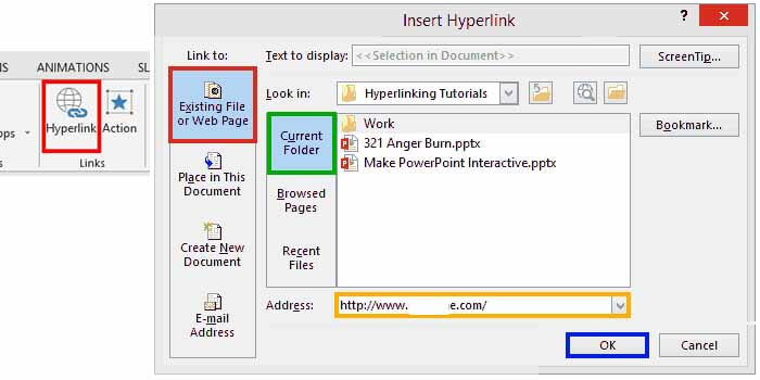 Hyperlink Slide ke Folder File Website