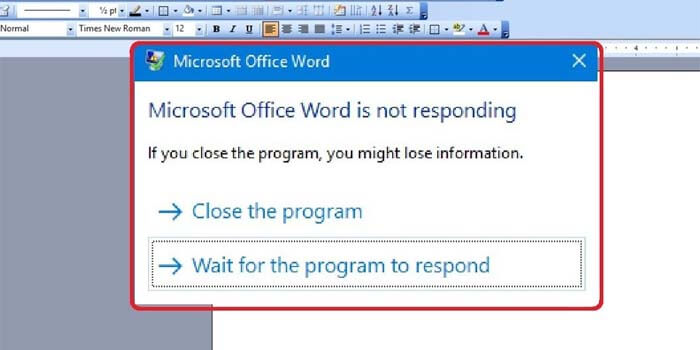 Penyebab Microsoft Word Not Responding
