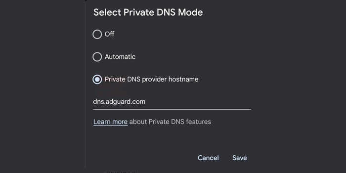 Private DNS Adguard